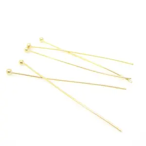 Nana Hoge Kwaliteit 24K Gold Filled Pin, Verschillende Maten Head Pin Sieraden Bevindingen