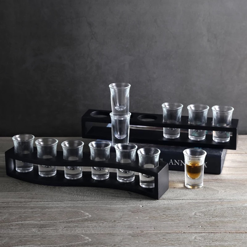 Machine press  shot glass vodka drinking  glass