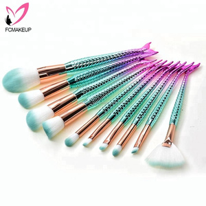 2018 cola <span class=keywords><strong>de</strong></span> pez <span class=keywords><strong>sirena</strong></span> unicornio maquillaje cepillos Set <span class=keywords><strong>Amazon</strong></span> maquillaje cepillo - Product Image 1