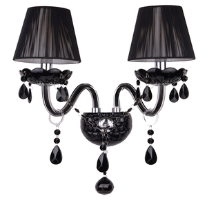 Lampada <span class=keywords><strong>da</strong></span> Parete a LED in Vetro Nero Cristallo, Moderna Luce Decorativa <span class=keywords><strong>da</strong></span> Interno per Soggiorno - Product Image 3