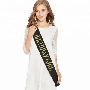 Logo personalizzato di fabbrica stampato sposa per essere Happy Birthday Girl pageant Satin Ribbon Sash For party