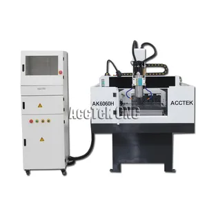 AK6060H cnc cast iron frame engraving machine with auto tool changer and table moving