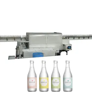 Automatic glass bottle washing machine with label removal