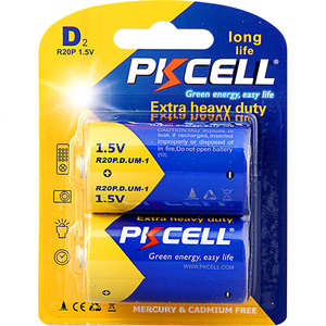 Pkcell Kẽm Carbon D Kích Thước R20p R20 Um-1 1.5V Extra Heavy Duty Khô Pin Tiểu