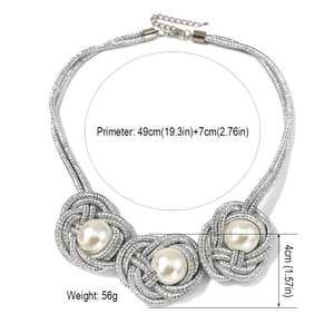 Boho Fatti A Mano in Stile Africano Collane Del Pendente Della Perla Per Le Donne Treccia di Fili Della Lega Dichiarazione Girocolli Collane Disegni Dei Monili - Product Image 4