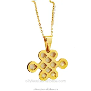 Olivia Alibaba China Export Gold Jewelry Mystic Knot Gold Necklace