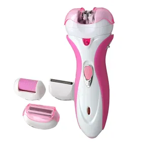 Mesin Epilator elektrik portabel 4 In 1 kepala dengan lampu pintar penghilang rambut Kemei tanpa rasa sakit Km-2531 grosir