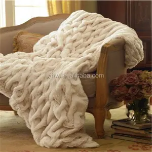 Luxury home textile <strong>rabbit</strong> <strong>fur</strong> throw premier soft faux <strong>fur</strong> <strong>blanket</strong> 50''x60'' faux <strong>rabbit</strong> airplane bath home hospital hotel picnic travel - Product Image 1