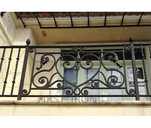 Barandillas de Balcón de <span class=keywords><strong>Hierro</strong></span> Forjado en Bronce Envejecido, Barandillas Rústicas de <span class=keywords><strong>Hierro</strong></span> Forjado para Ventanas y Porches - Product Image 1