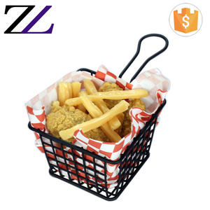 Fast food ristorante accessori per la vendita perforato <span class=keywords><strong>metallo</strong></span> frittura ala di pollo pane display mini filo patatine fritte che serve cestini - Product Image 6