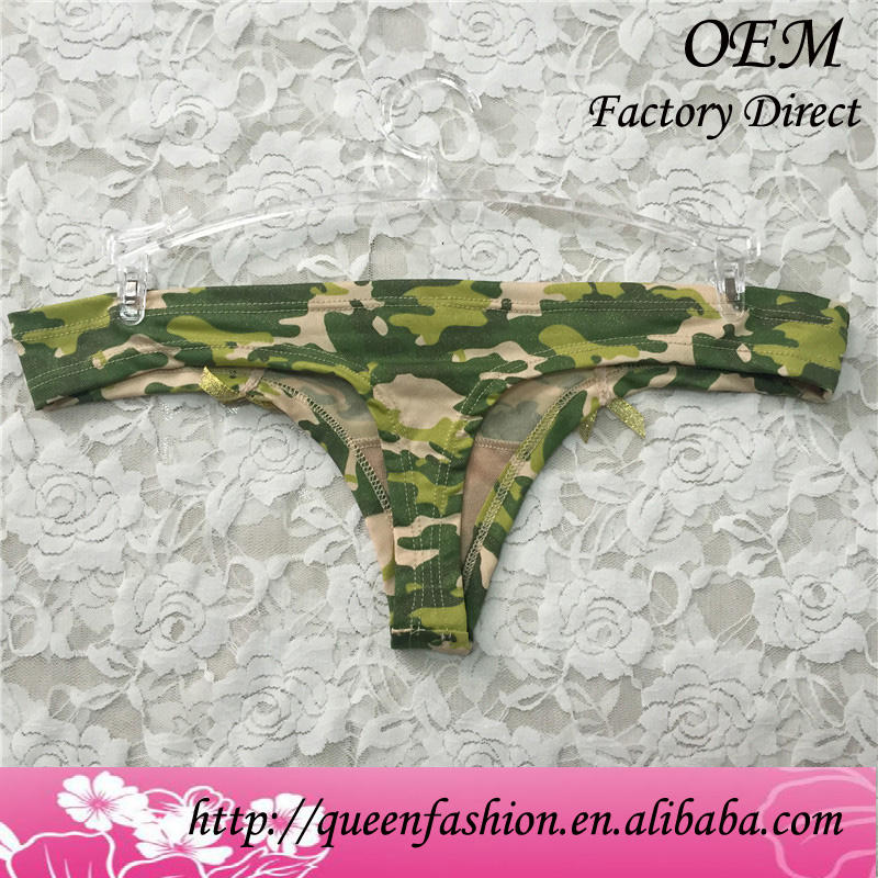 Ropa interior de camuflaje verde para hombre y mujer, pantis