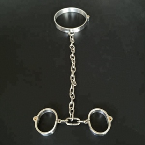 Set 2 Pezzi <span class=keywords><strong>Collare</strong></span> Bondage + Manette per Sesso, <span class=keywords><strong>Collare</strong></span> in Acciaio, Restrizioni <span class=keywords><strong>BDSM</strong></span>, Manette, Giocattoli Sessuali per Coppie, Gioco per Adulti - Product Image 3
