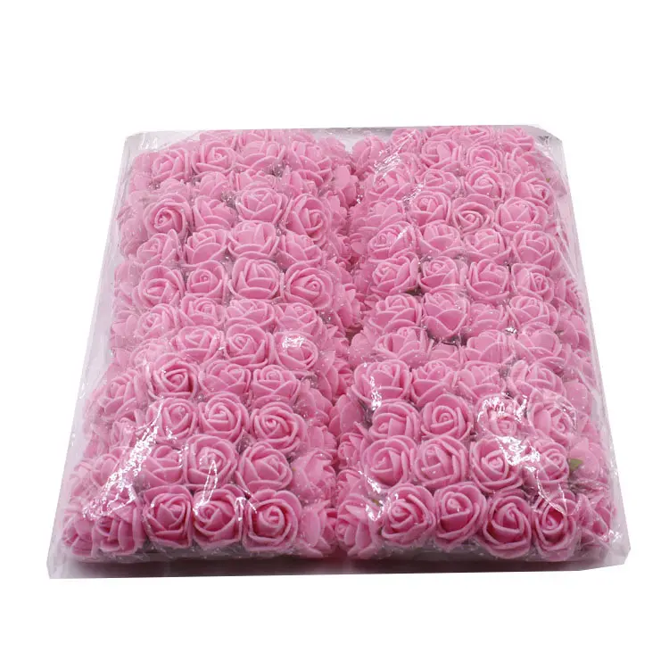 Multi-color PE Rose Foam Mini artificial silk Flowers Bouquet Solid Color/wedding decoration 2.5 CM Diameter
