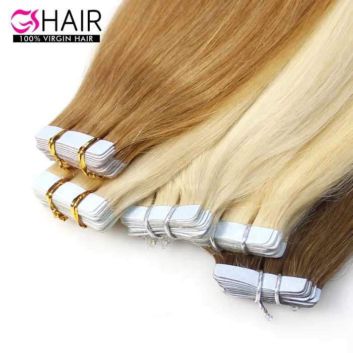 GS Hot Sales New Fashion Russian Remy Tape Hair Extensions Double Drawn Tape In Hair Extensions 100% Human Hair