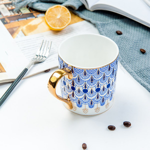 Estilo Europeo Noble agua café taza de porcelana con borde dorado - Product Image 5