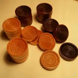 Nouvel ensemble de pièces à carreaux en bois hole, jeu de 24 puces brunes et de couleur naturelle, 32mm, pièces