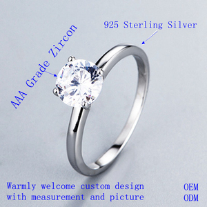 8925 4 artigli <span class=keywords><strong>solitario</strong></span> matrimonio 5925 <span class=keywords><strong>argento</strong></span> <span class=keywords><strong>zircone</strong></span> anelli gioielli donna - Product Image 2
