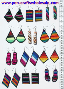 อินคาต่างหูแบบดั้งเดิมอินเดียชาติพันธุ์ Peruvian สีเครื่องประดับรูปแบบ,Handmade เปรูเครื่องประดับ - Product Image 2