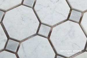 Tile <span class=keywords><strong>carrelage</strong></span> de mosaïque de marbre <span class=keywords><strong>octogonal</strong></span> carré carrera décoratif pour la <span class=keywords><strong>cuisine</strong></span> - Product Image 5