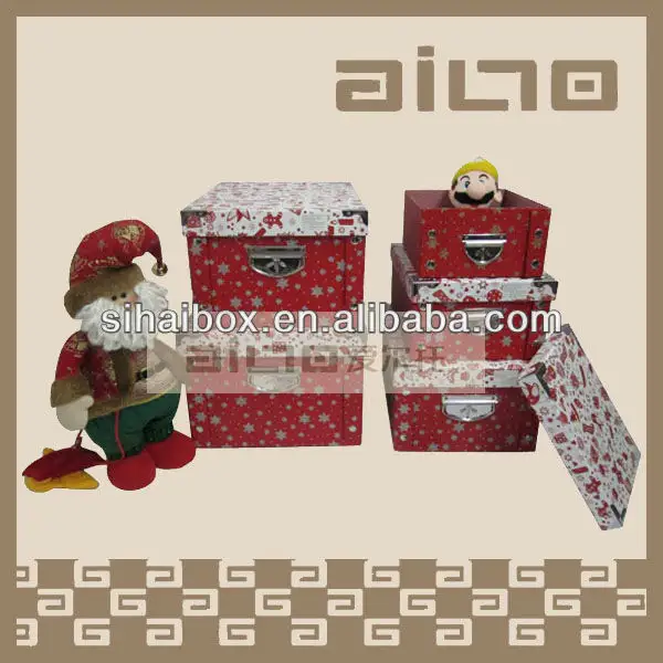 2012年のクリスマスの長方形のfoldableきらめきのペーパーギフト用の箱