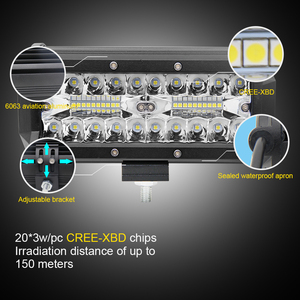 Auxtings-barre lumineuse Led double rangée 7 pouces, vente en gros, voiture tout terrain, 4x4, camion - Product Image 2