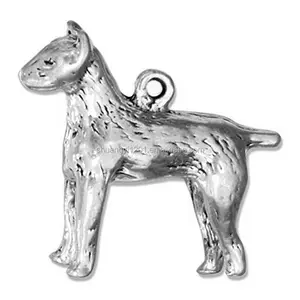 Pingente para fabricação de joias, pingente em prata antiga para criação de joias, gatos, cães, leão, ovelha, forma de animal