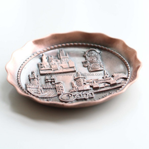 Praha Ceska Republika पर्यटन स्मारिका स्मारिका धातु की थाली - Product Image 5