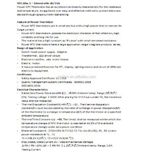 Categoría de producto Condensadores termistores NTC de potencia - Product Image 3