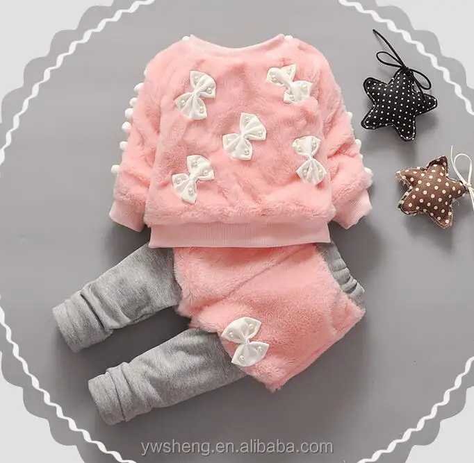 Newest coat and tutu children knitted cotton outfit for baby girl Winter warm outfit set with Bow
