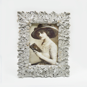 Gold Leaf Design <strong>Shabby</strong> <strong>Chic</strong> Vintage Baroque Style Handmade Eco-Friendly Resin Photo <strong>Frames</strong> <strong>Picture</strong> Ornate Velvet Easel Wall - Product Image 1