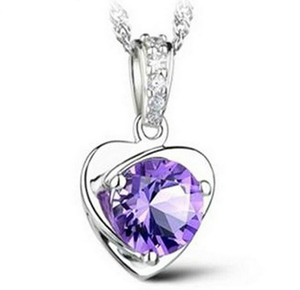 Collar de corazón Collar con colgante de lujo, <span class=keywords><strong>3</strong></span> capas Chapado en platino Envío gratis - Product Image 1
