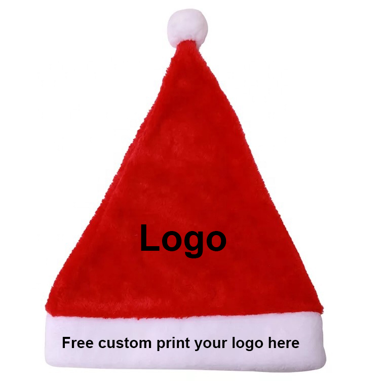 Gorro de Papá Noel con impresión personalizada, logo de tu empresa o tu equipo, sombrero de Navidad, envío gratis