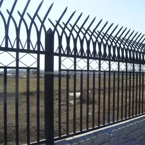 Harga Murah ornamen bubuk dilapisi seng baja pagar besi pipa pagar gerbang untuk dijual untuk penggunaan luar ruangan rumah