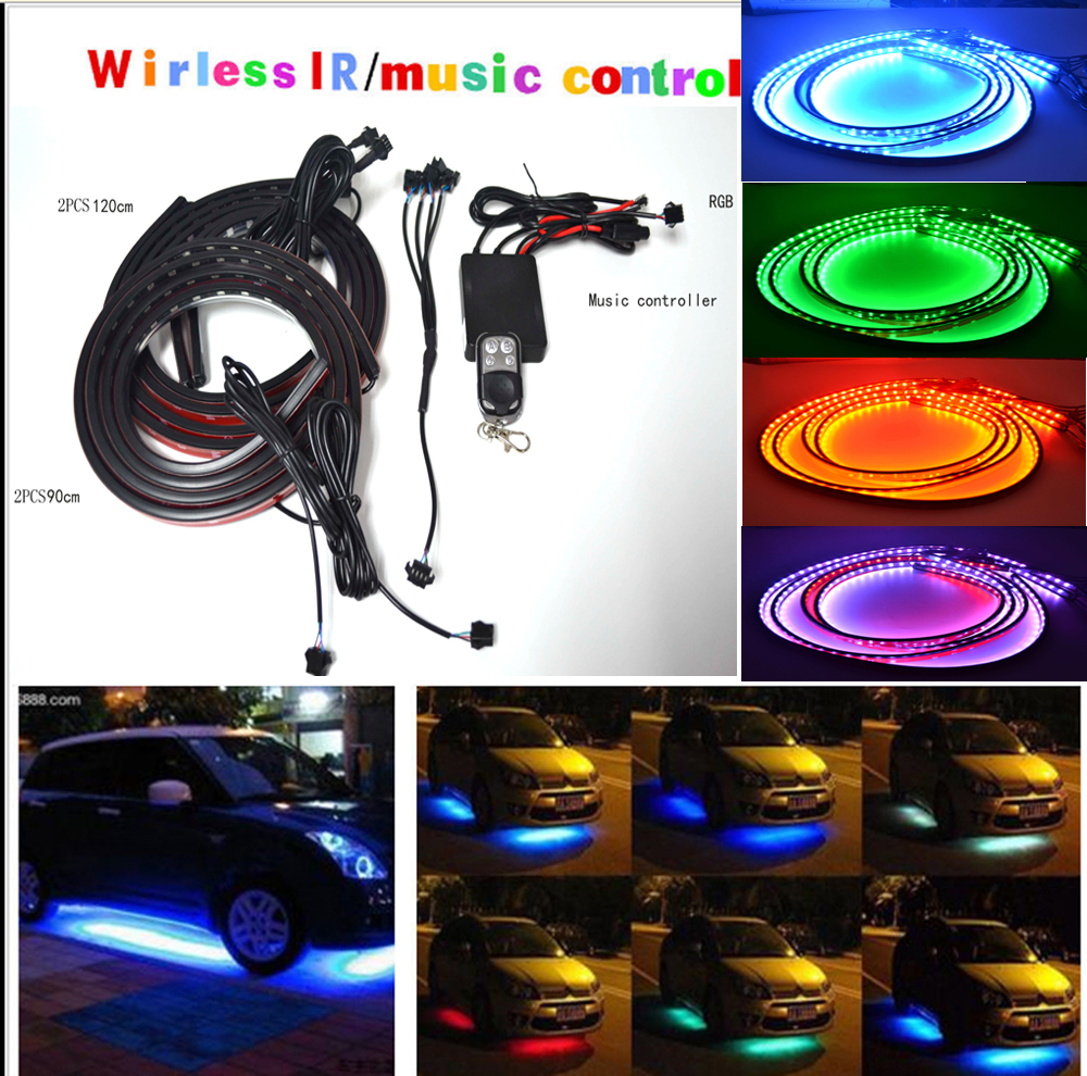 Tira De Luces LED RGB De 14 Piezas Con Efecto Roca, Luces De Neón Con Efecto Roca, Para La Parte Inferior De La Carrocería Del Coche O Camión