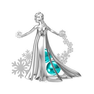 Beauty Elsa Frozen Kandang Mutiara Liontin 925 Sterling Silver Kepingan Salju Kartun Perhiasan Oyster dengan Kalung Sangkar Mutiara