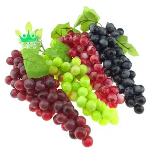 LMD Lifelike Artificial Black Green Wine Red Grape Faux Artificial Grapes Cluster Home House Christmas Party Decor