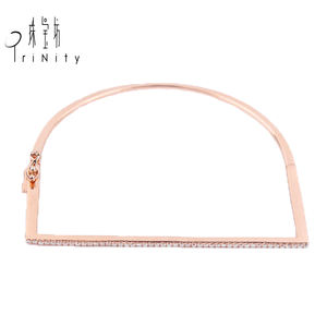 Bracelet en or rose massif 18 carats avec diamant naturel, bijoux fins tendance pour tous les jours, vente en gros de haute qualité, idéal pour les anniversaires - Product Image 5