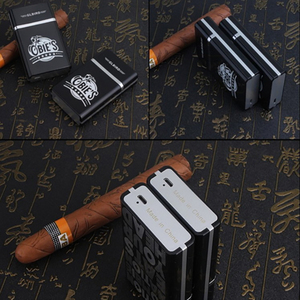 de venta caliente 2 en 1 de aleación de aluminio usb acusado cigarrillo caso encendedor personalizado encendedor para hombre - Product Image 1