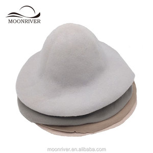 Sombrero de Fieltro Capelina de Lana sin Terminar de Color Claro - Product Image 5