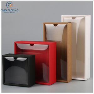 Custom Clear PVC Lid Red/White/Black/Kraft Paper Box Handmade Soap Candy Chocolate Biscuit Boxes for <strong>Wedding</strong> Party <strong>Gift</strong> <strong>Wrap</strong> - Product Image 2