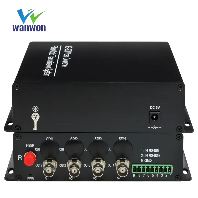 2 Port 3G Hd Sd SDI Trans Rentang 0-40 KM Tunggal Quad SDI Transceiver 2 CHS dua Arah 3G-SDI Video untuk Fiber Converter