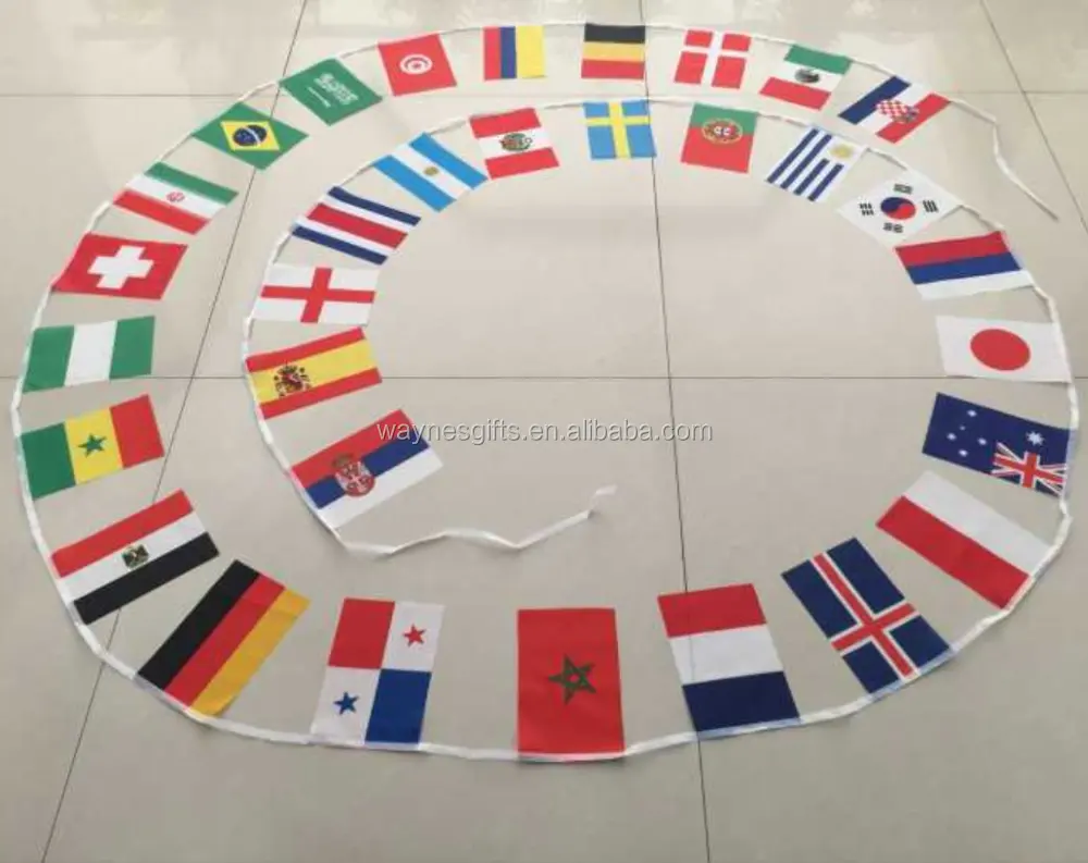 24 Sterke String Vlag Engeland Duitsland Nederland Denmark Norway Sweden France Belgium Polyester 2024 Vlaggetje