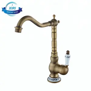 Klassischen Becken Waschbecken Wasserhahn Antique Brushed Bronze Wasserhähne Einzigen Griff Messing küche armaturen XR0601