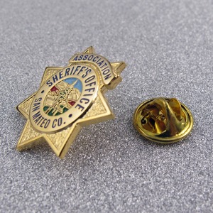 En gros Personnalisé Or Placage Bronze Métal <span class=keywords><strong>Badge</strong></span> Shérif Pour Souvenir - Product Image 4