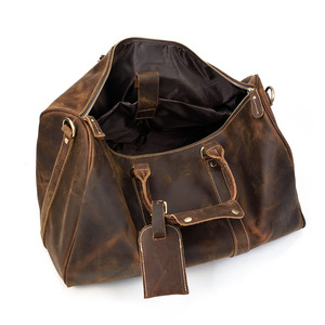Borsa da viaggio sportiva in pelle di cavallo pazzo Vintage a tracolla di grande capacità in pelle Tote da lavoro per il tempo libero borsa da palestra - Product Image 2