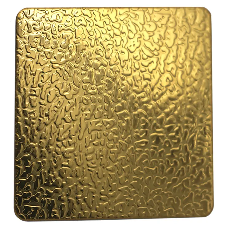 Altın/krom renk 201 304 316 kabartmalı fil cilt paslanmaz çelik levha