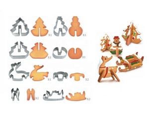 Ensemble de 8 <span class=keywords><strong>emporte</strong></span>-pièces/moules à biscuits en acier inoxydable 18/0 <span class=keywords><strong>3D</strong></span> pour Noël - Product Image 4
