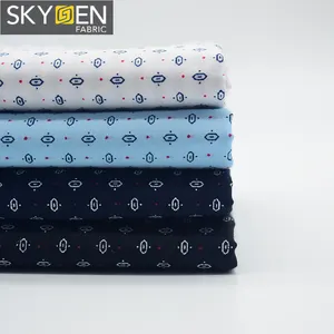 Grosir Cina Kaus Pria Cetak Combed Pakaian Desainer Tekstil Organik 100% Katun Kain Cetak Poplin untuk Kemeja