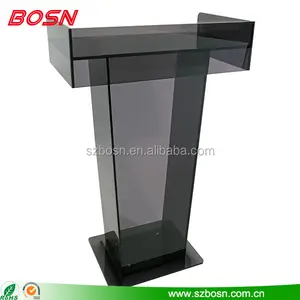 Smoke color acrylic lectern pmma plexiglass pulpit church podium design for sale used used speak costomized no modern other commercial furniture