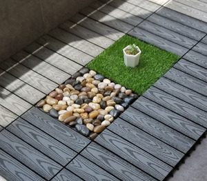 Loseta de Terraza Decorativa para Exteriores, Ecológica, de 300 x 300, Encaje Entrecruzado, WPC, DIY, HDPE, Fibra de Madera Cepillada + PE, <span class=keywords><strong>Parquet</strong></span> para Exteriores - Product Image 5